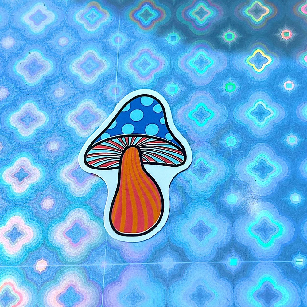 Magic Mushroom Man Shrooms Nature Art Accent Decor Single Waterproof Sticker
